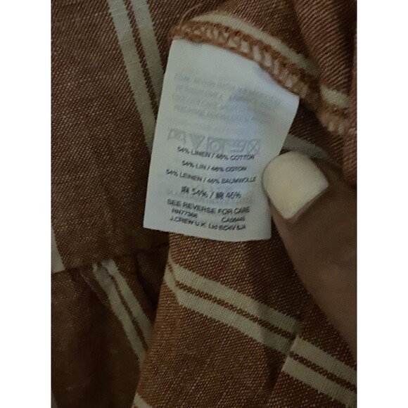 Madewell Seamed Tiered Midi Dress in Strip Double Rusty Torch Sz 14 - Picture 7 of 7